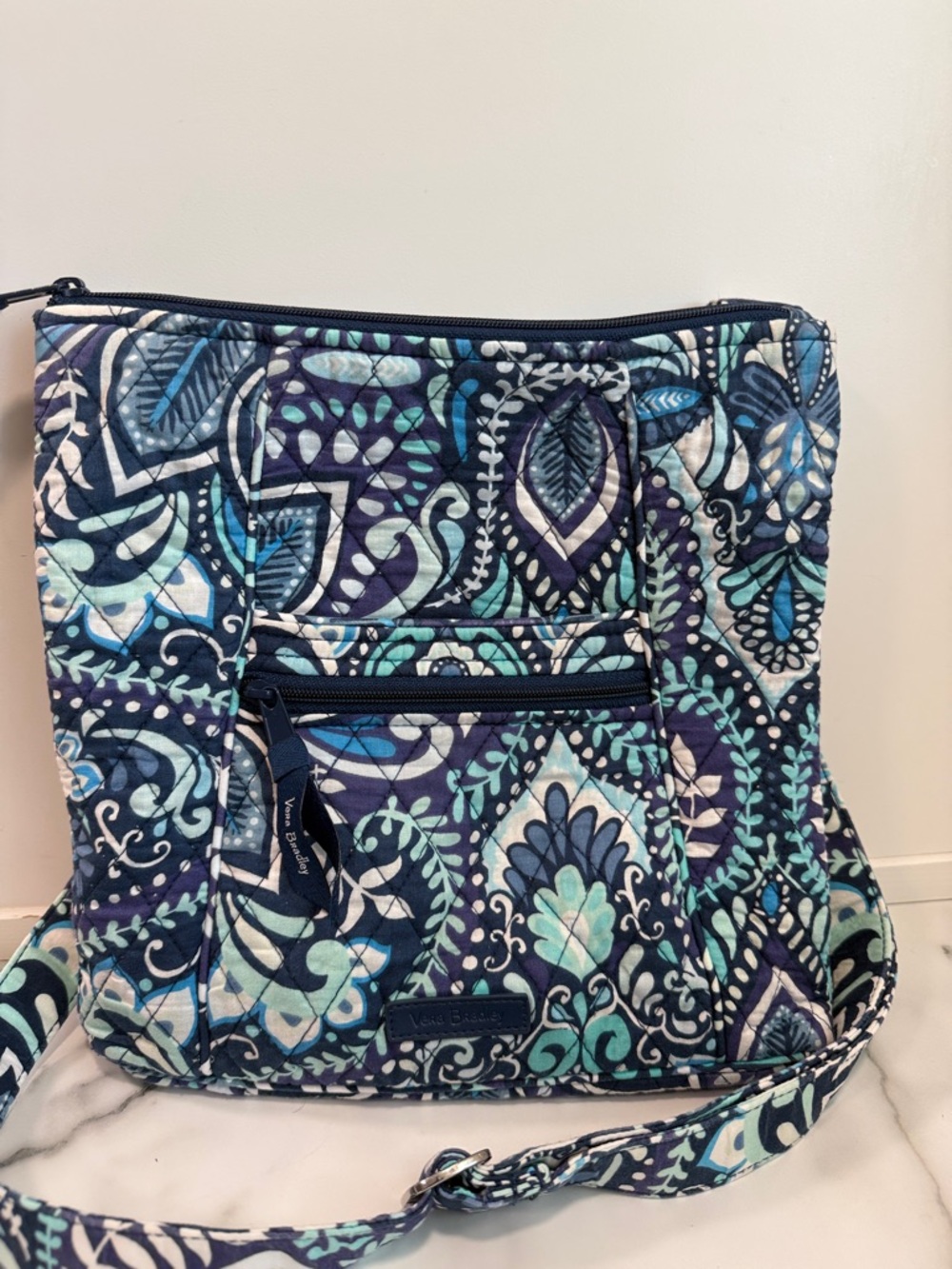 Vera Bradley Hipster Quilted crossbody bag Blue Island Medallion pattern